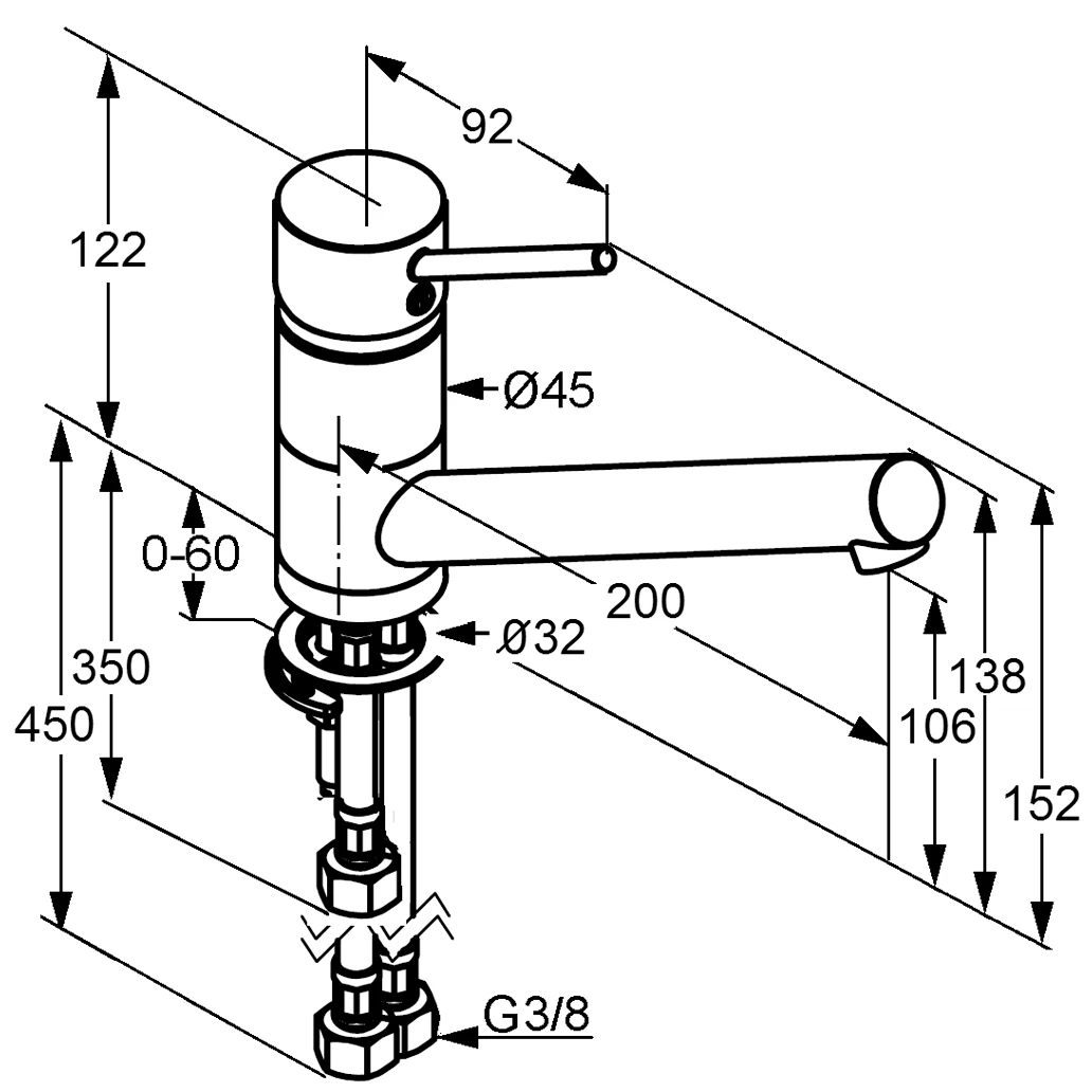 SCOPE Spültisch-EHM DN 15 Niederdruck chrom