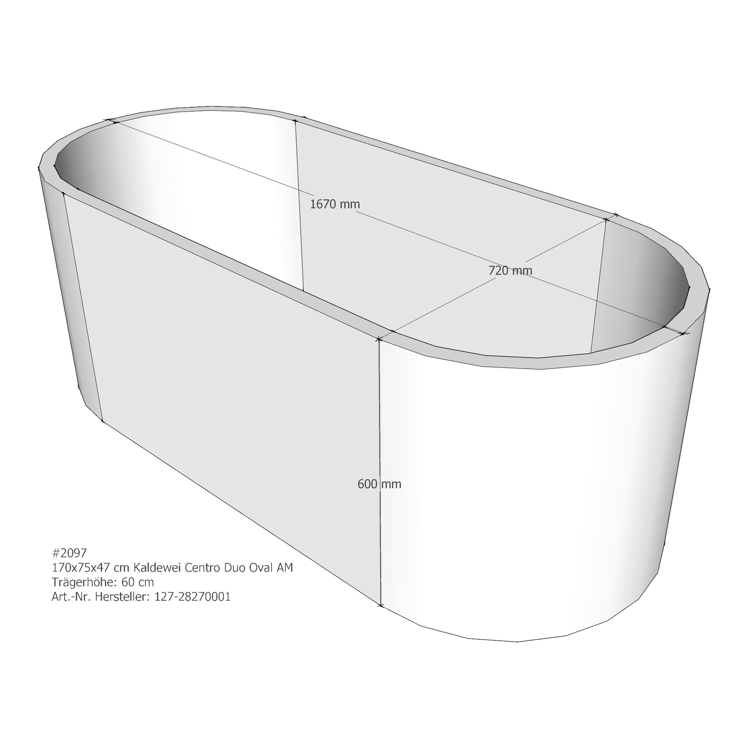 Badewannenträger für Kaldewei Centro Duo Oval 170 × 75 × 47 cm Breite: 75 cm / Länge: 170 cm Badewannenträger für Kaldewei Centro Duo Oval 170 × 75 × 47 cm Breite: 75 cm / Länge: 170 cm