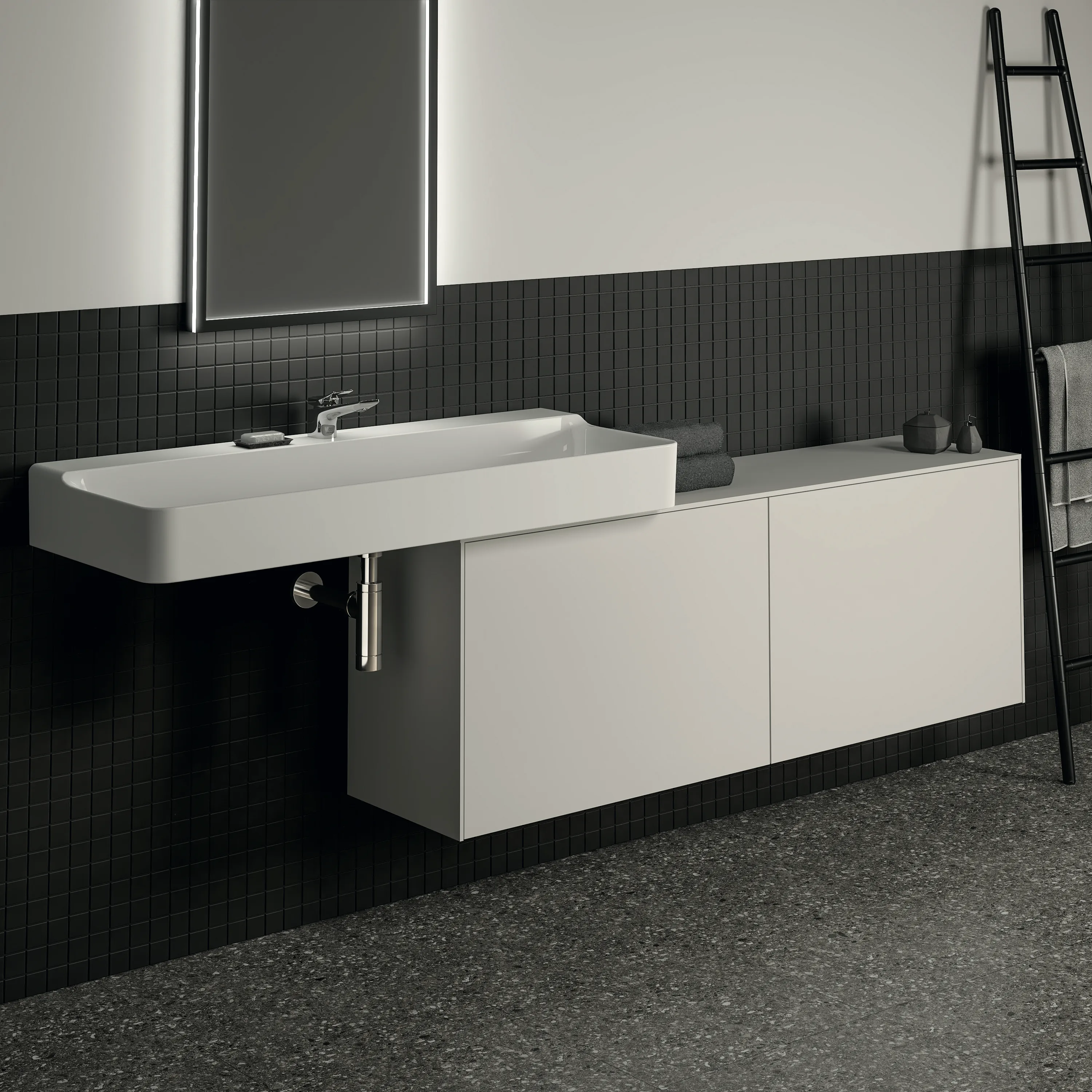 Ideal Standard Waschtischunterschrank „Conca“ 158,7 × 55 × 37,3 cm Weiß matt lackiert