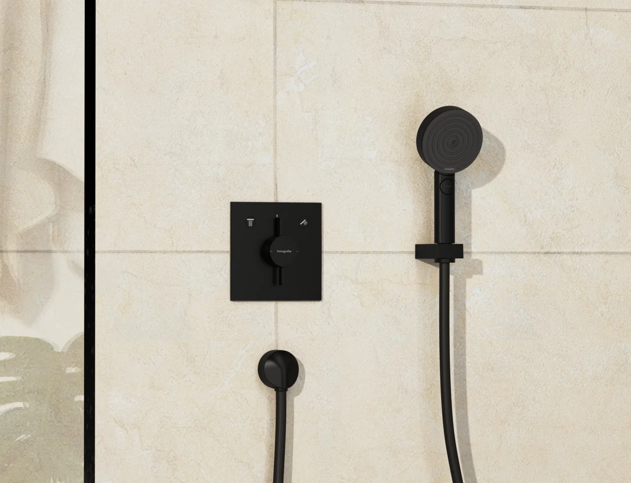 Hansgrohe DuoTurn E Mischer Unterputz mattschwarz, 2 Verbraucher, Keramikmischsystem, einfache Installation