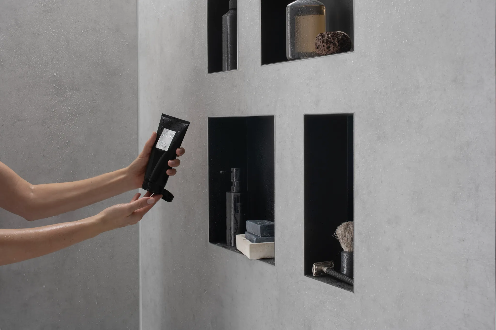 Hansgrohe XtraStoris Minimalistic Wandnische rahmenlos 300⁄300⁄100, Mattschwarz Hansgrohe XtraStoris Minimalistic Wandnische rahmenlos 300⁄300⁄100, Mattschwarz