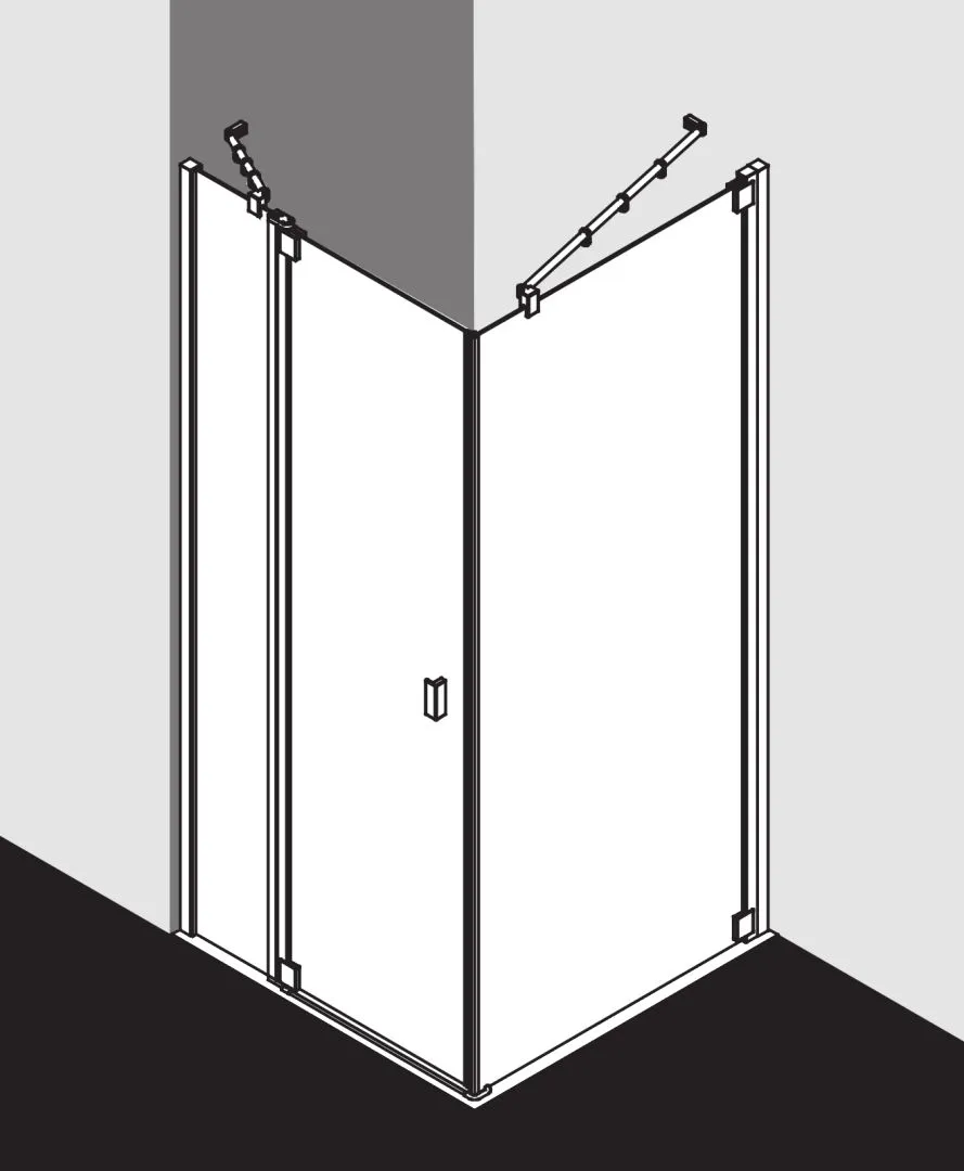 Kermi Duschtür 1-flügelig mit Festfeld links für Ecke „RAYA“ Glas Klar, Profile Silber Mattglanz, BV: 720 - 750 mm GAK: 705 - 735 mm WE: 730 - 760 mm H: 1850 mm Kermi Duschtür 1-flügelig mit Festfeld links für Ecke „RAYA“ Glas Klar, Profile Silber Mattglanz, BV: 720 - 750 mm GAK: 705 - 735 mm WE: 730 - 760 mm H: 1850 mm
