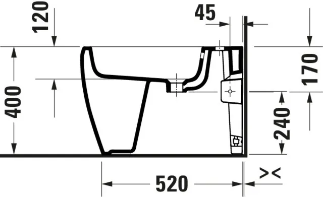 Duravit Stand-Bidet „Qatego“, Befestigung sichtbar 39 × 60 × 40 cm Duravit Stand-Bidet „Qatego“, Befestigung sichtbar 39 × 60 × 40 cm