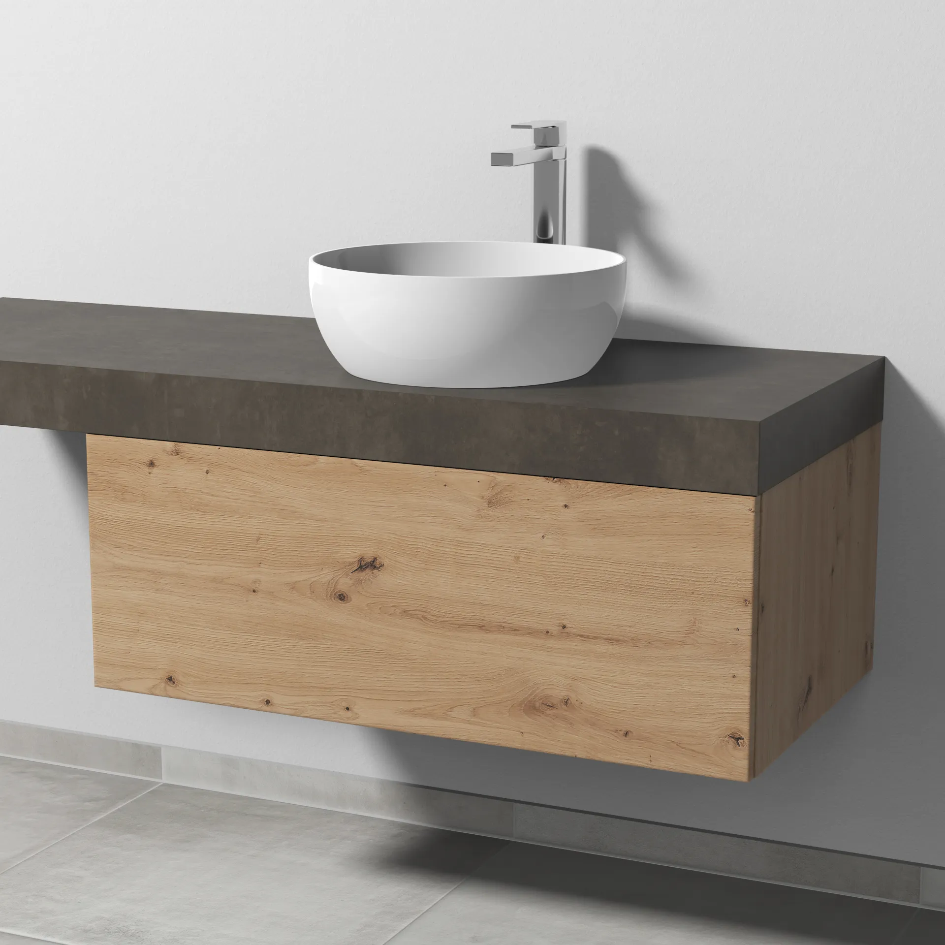 Sanipa Waschtischunterschrank „2morrow“ 900 × 340 × 520 mm in Eiche Natural-Touch