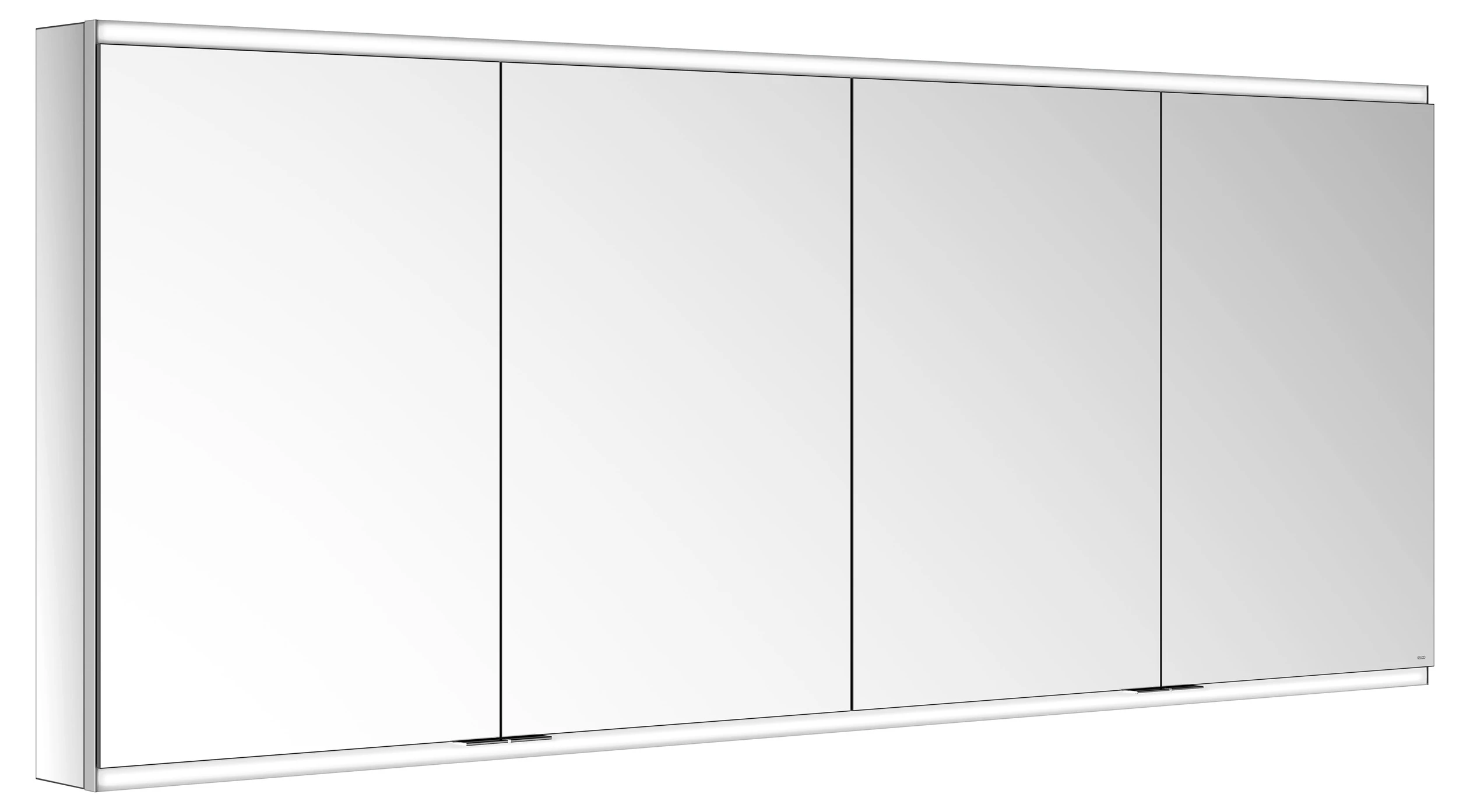 KEUCO Wandvorbau Spiegelschrank 4-türig „Royal Modular 2.0“ in Silber (eloxiert), Aufputz, mit Beleuchtung 1800 × 700 × 120 mm