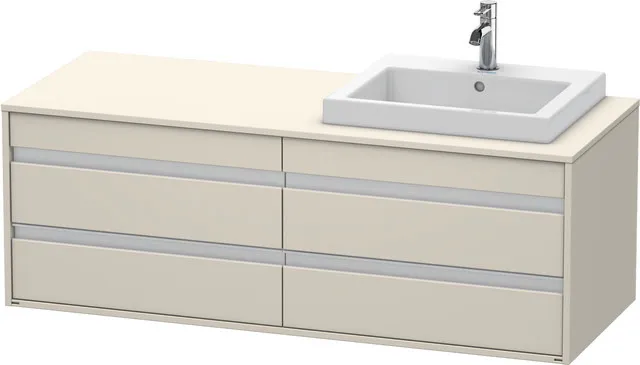 Duravit Waschtischunterschrank wandhängend „Ketho“ 140 × 49,6 × 55 cm Taupe Matt