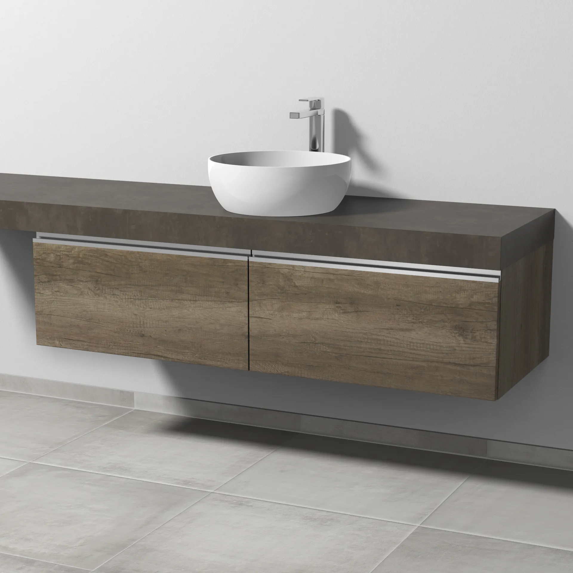 Sanipa Waschtischunterschrank „2morrow“ 1400 × 340 × 520 mm in Eiche Nebraska