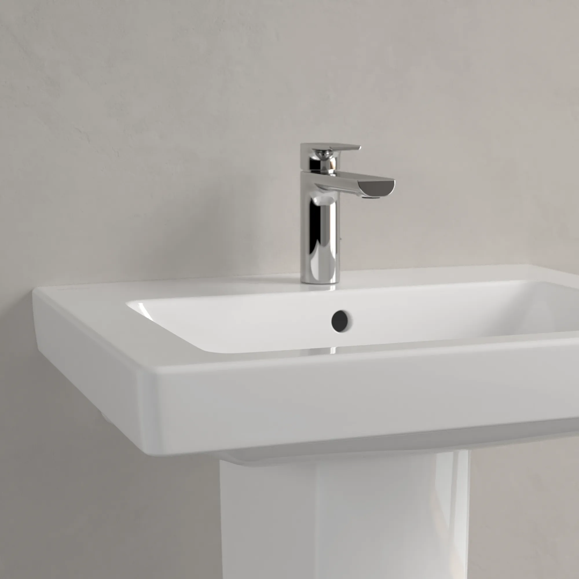 Villeroy & Boch Subway 2.0 Wandwaschbecken, 600x470x155 mm, weiß Alpin CeramicPlus, mit Überlauf, für 3-Loch-Armatur