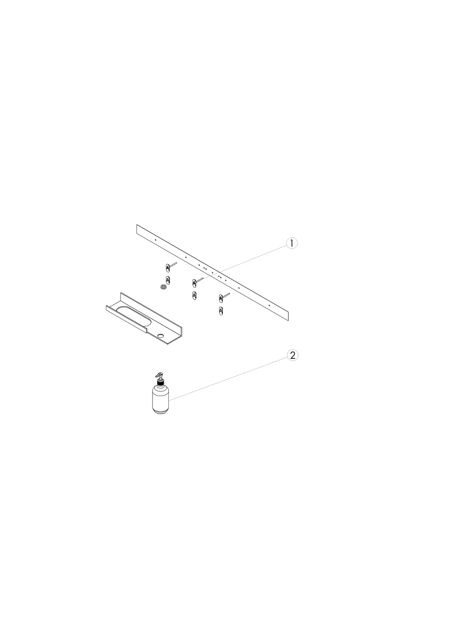 Alape Ablage „Assist“ in links 400 × 50 mm