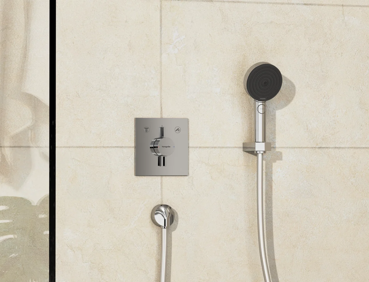 Hansgrohe DuoTurn E Mischer Unterputz, Chrom, 2 Verbraucher, maximale Durchflussmenge 29,5 l/min bei 3 bar, Keramikmischsystem, einfache Installation mit vormontiertem Funktionsblock