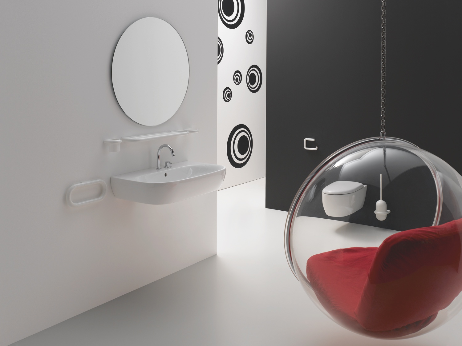 HEWI Toilettenbürstengarnitur „Serie 477“ 14,1 × 47 cm in Tiefschwarz