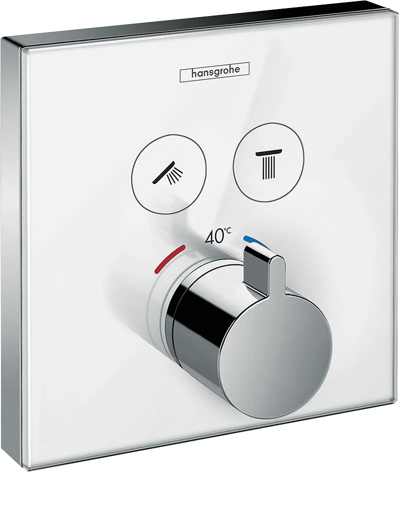 Thermostat Unterputz ShowerSelect Glas 2 Verbraucher weiss/chrom Thermostat Unterputz ShowerSelect Glas 2 Verbraucher weiss/chrom