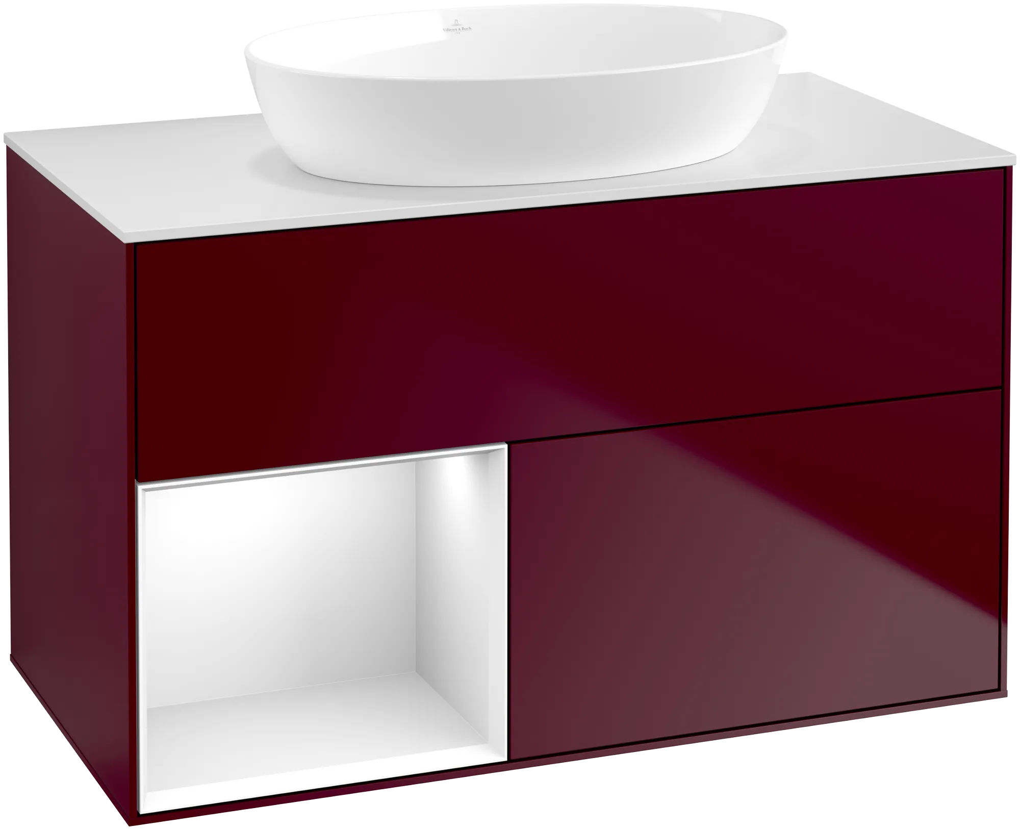 Villeroy & Boch Finion Waschbeckenunterschrank FA1, 1000 x 603 x 501 mm, Beleuchtung, 2 Auszüge