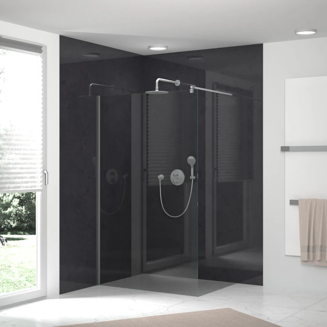 HSK Wandverkleidung „RenoDeco“ 1000 × 2100 mm Hochglanz, Feinstein, Graphit-Grau HSK Wandverkleidung „RenoDeco“ 1000 × 2100 mm Hochglanz, Feinstein, Graphit-Grau