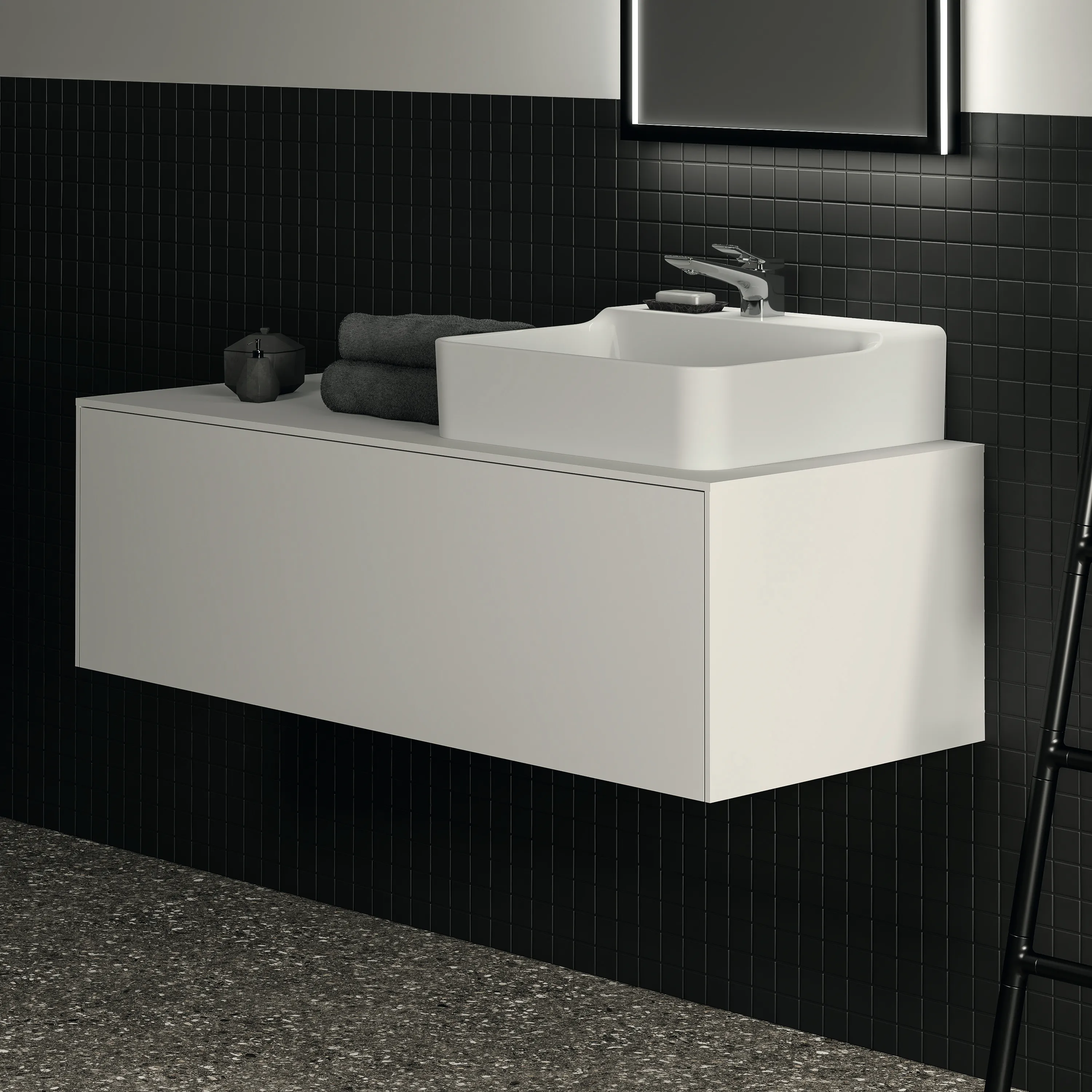 Ideal Standard Waschtischunterschrank „Conca“ 120,2 × 37 × 50,5 cm Weiß matt lackiert Ideal Standard Waschtischunterschrank „Conca“ 120,2 × 37 × 50,5 cm Weiß matt lackiert