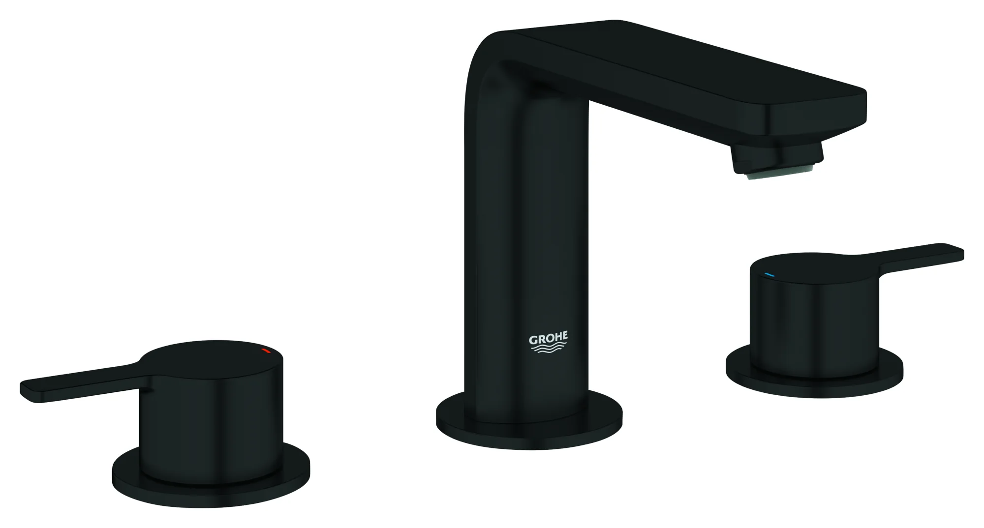 3-Loch-Waschtischbatterie Lineare 20304_1, Zugstangen-Ablaufgarnitur 1 1/4'', matt black 3-Loch-Waschtischbatterie Lineare 20304_1, Zugstangen-Ablaufgarnitur 1 1/4'', matt black