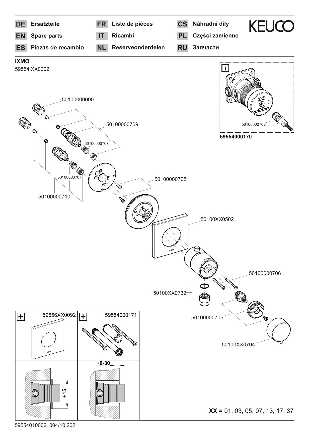 IXMO 59554370002 IXMO_solo Thermostat mit Schlauchanschluß eckig schwarz