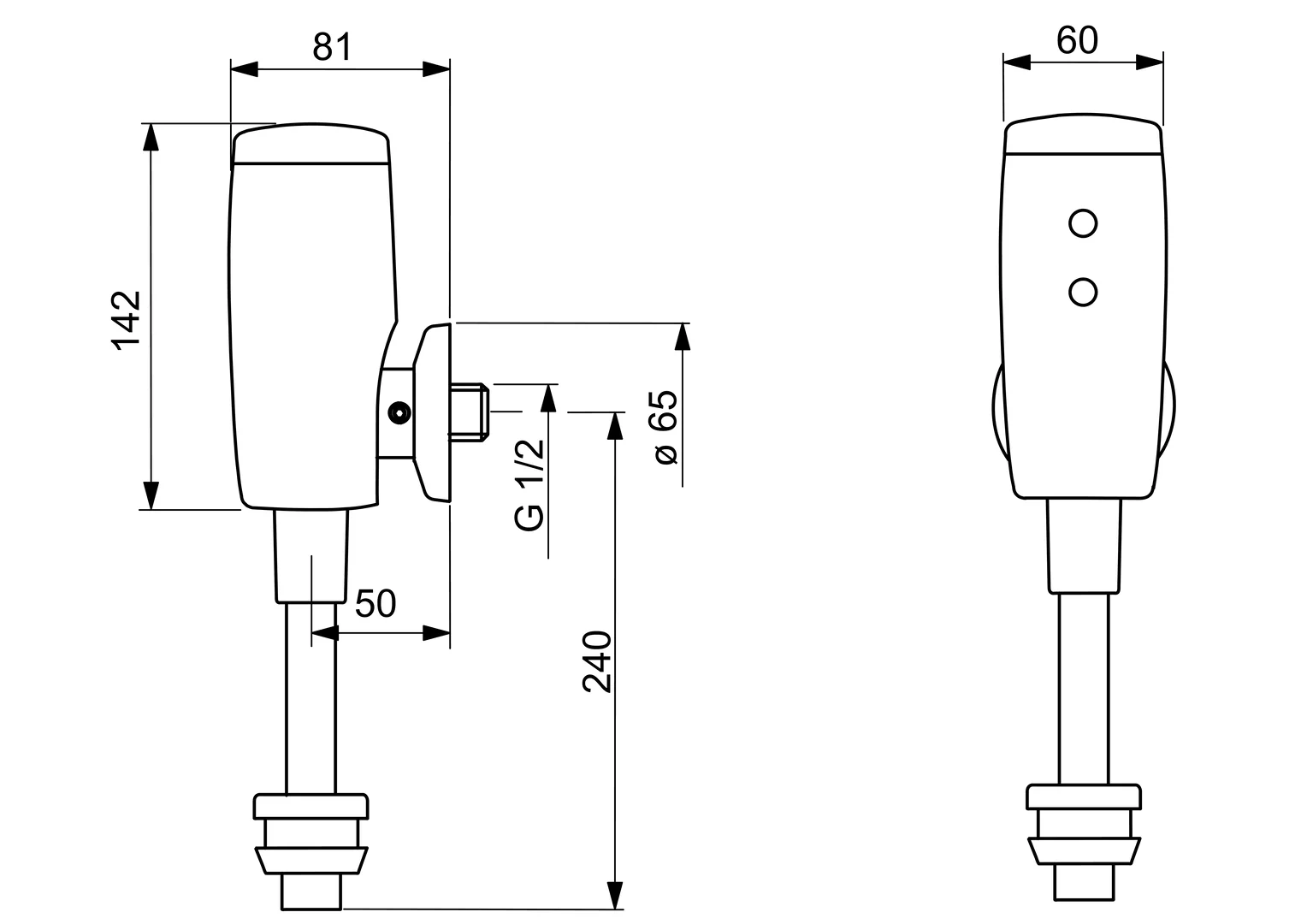 HansaELECTRA Urinalsteuerung HansaELECTRA 0944 6V Bluetooth Ausladung 81mm gerade DN15 Chrom HansaELECTRA Urinalsteuerung HansaELECTRA 0944 6V Bluetooth Ausladung 81mm gerade DN15 Chrom