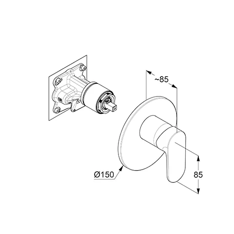 X1 UPBrauseEHM, FeinbauSet m. Funktionseinheit chrom X1 UPBrauseEHM, FeinbauSet m. Funktionseinheit chrom
