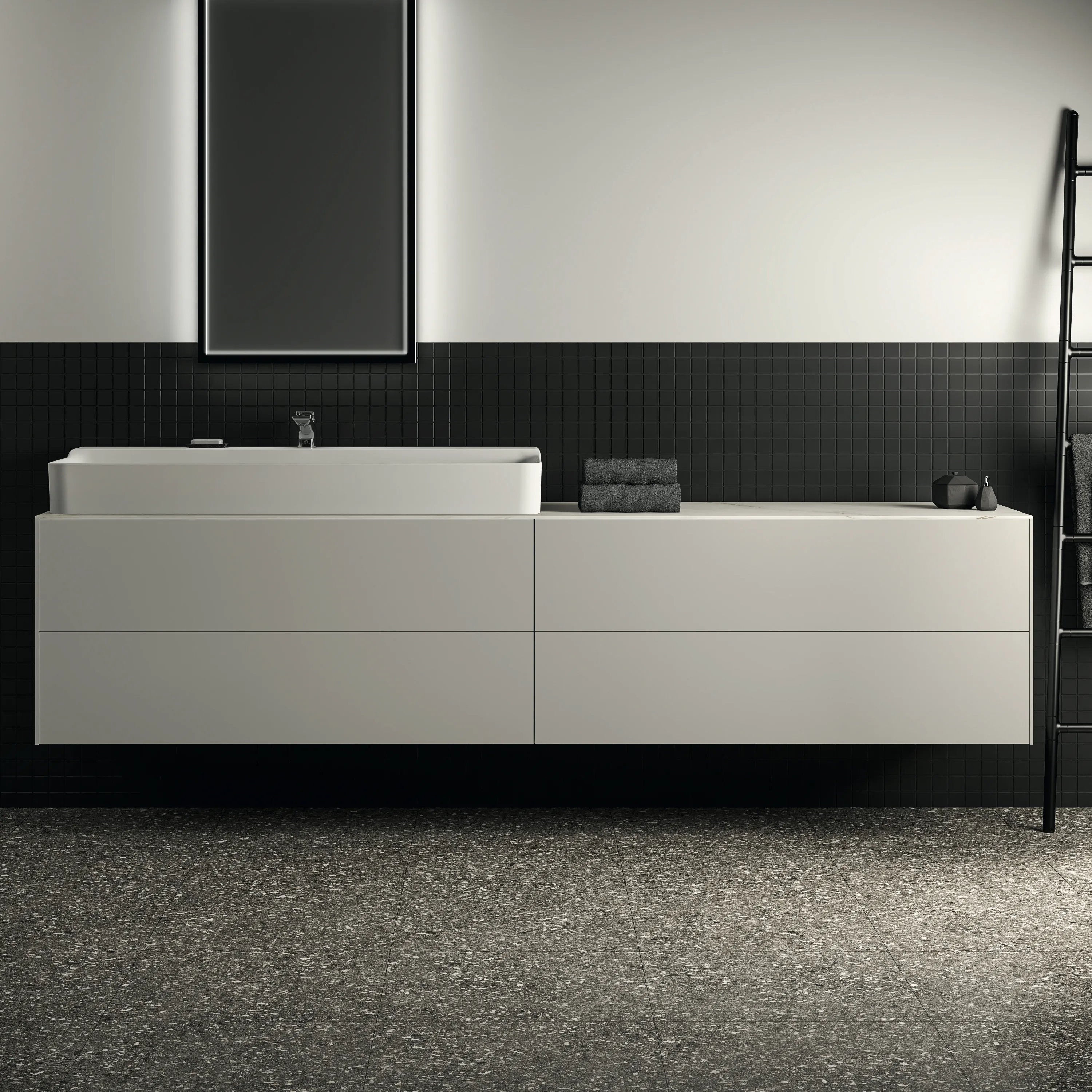 Waschbecken „Conca“ 120 × 45 × 14,5 cm, Hahnlochposition mittig in Weiß Waschbecken „Conca“ 120 × 45 × 14,5 cm, Hahnlochposition mittig in Weiß