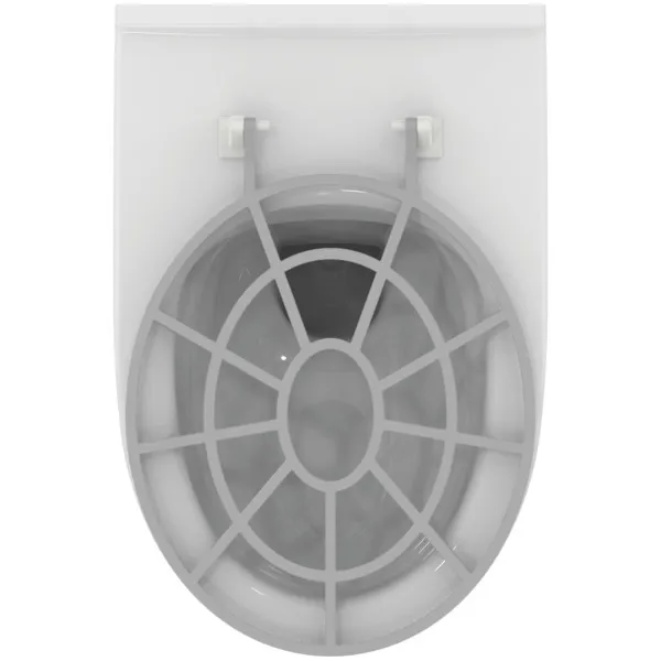 Fäkalienausguß mit Wandtiefspül-WC i.life A Randlos 360x540x330mm SmartGuard+ Weiß mit WC-Klapprost Grau Fäkalienausguß mit Wandtiefspül-WC i.life A Randlos 360x540x330mm SmartGuard+ Weiß mit WC-Klapprost Grau
