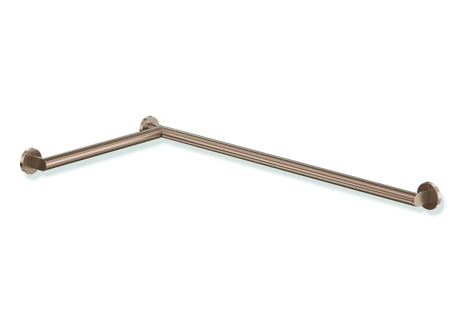 HEWI Dusch- und Wannenhandlauf System 900, PVD Kupfer gebürstet, 32 mm Durchmesser, Längen 947 x 495 mm, 70 mm tief, Ausführung links