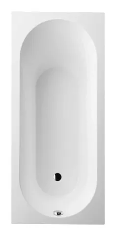 Villeroy & Boch Badewanne „Oberon“ rechteck 160 × 75 cm, Fußablauf in Weiß Alpin