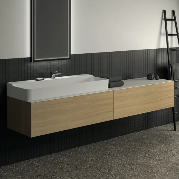 Ideal Standard Waschtischunterschrank „Conca“ 238,5 × 36 × 50,5 cm Eiche hell Furnier Ideal Standard Waschtischunterschrank „Conca“ 238,5 × 36 × 50,5 cm Eiche hell Furnier