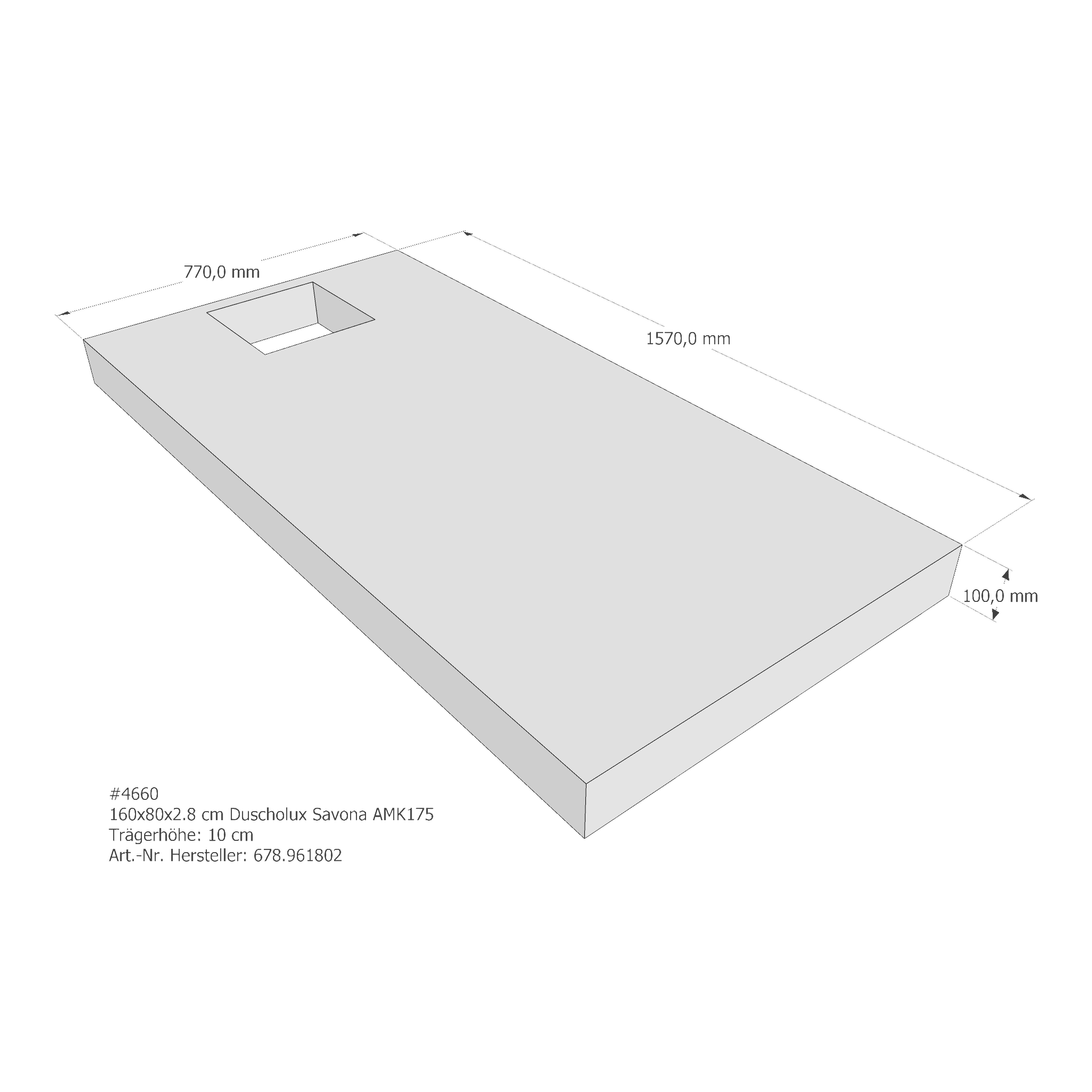 Duschwannenträger für Duscholux Savona 160 × 80 × 2,8 cm Duschwannenträger für Duscholux Savona 160 × 80 × 2,8 cm