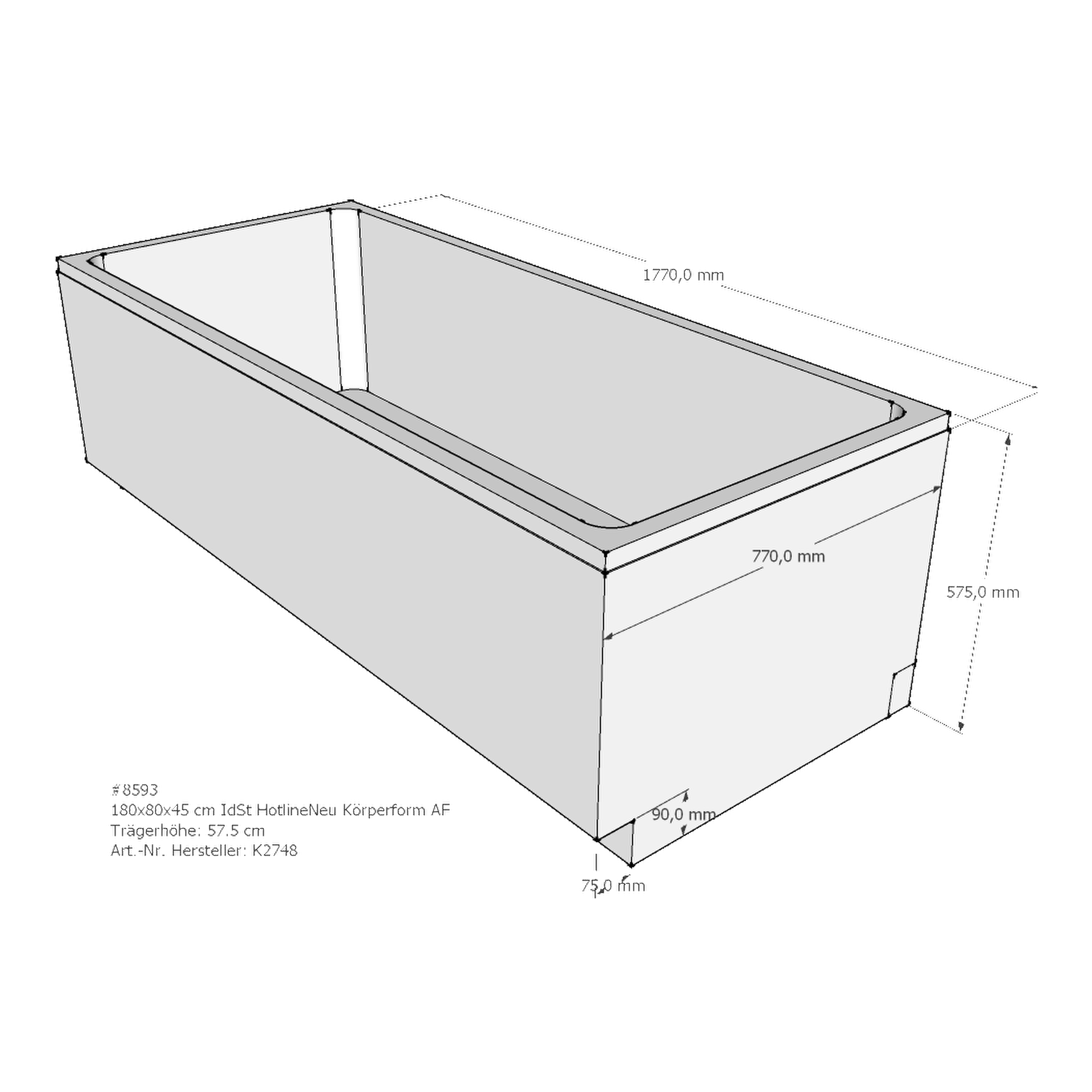 Badewannenträger für Ideal Standard HotlineNeu 180 × 80 × 45 cm Badewannenträger für Ideal Standard HotlineNeu 180 × 80 × 45 cm