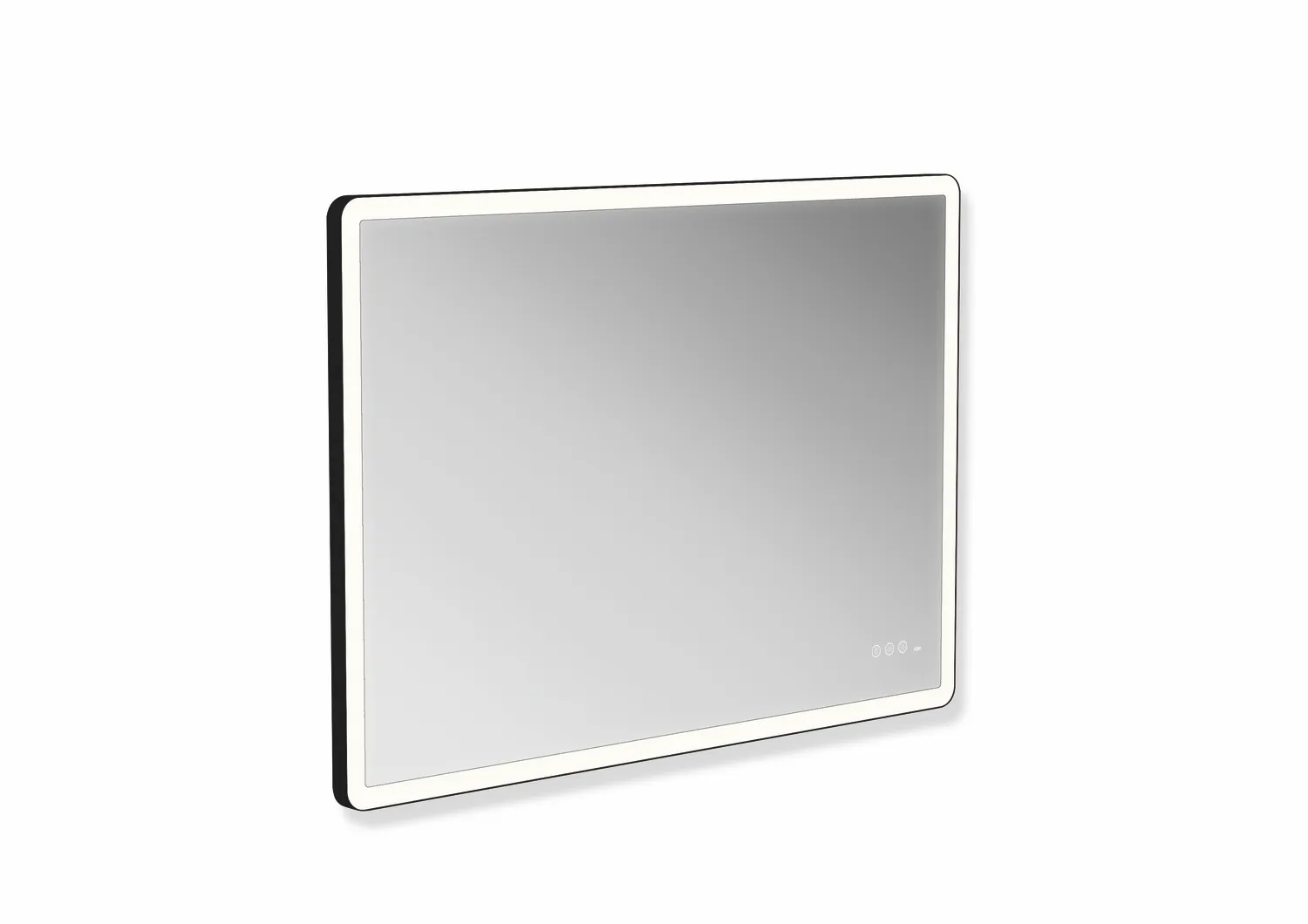 LED Lichtspiegel, Floatglas, Rahmen Aluminium pulverbeschichtet, rechteckig, Breite 1004 mm, Höhe 704 mm, umlaufend mit LED-Hinterleuchtung, in Farbe DC (Schwarz tiefmatt) LED Lichtspiegel, Floatglas, Rahmen Aluminium pulverbeschichtet, rechteckig, Breite 1004 mm, Höhe 704 mm, umlaufend mit LED-Hinterleuchtung, in Farbe DC (Schwarz tiefmatt)