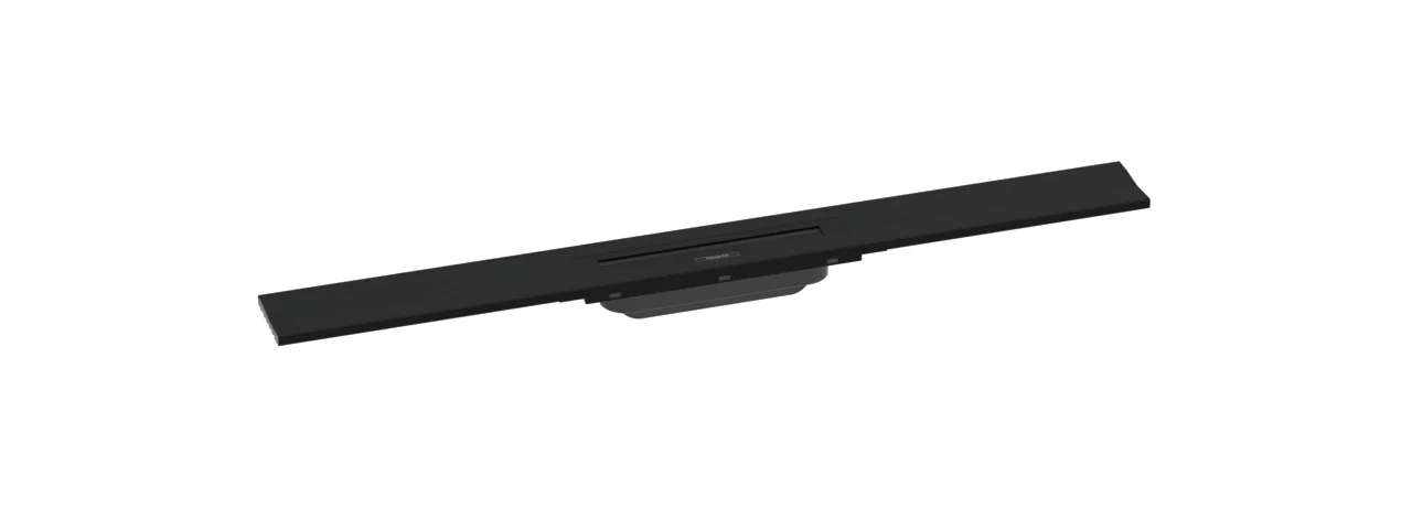 Hansgrohe RainDrain Flex Duschrinne 800 mm, wandangebunden, Mattschwarz, höhenverstellbar um 10 mm, bis zu 60 l/min Ablaufleistung