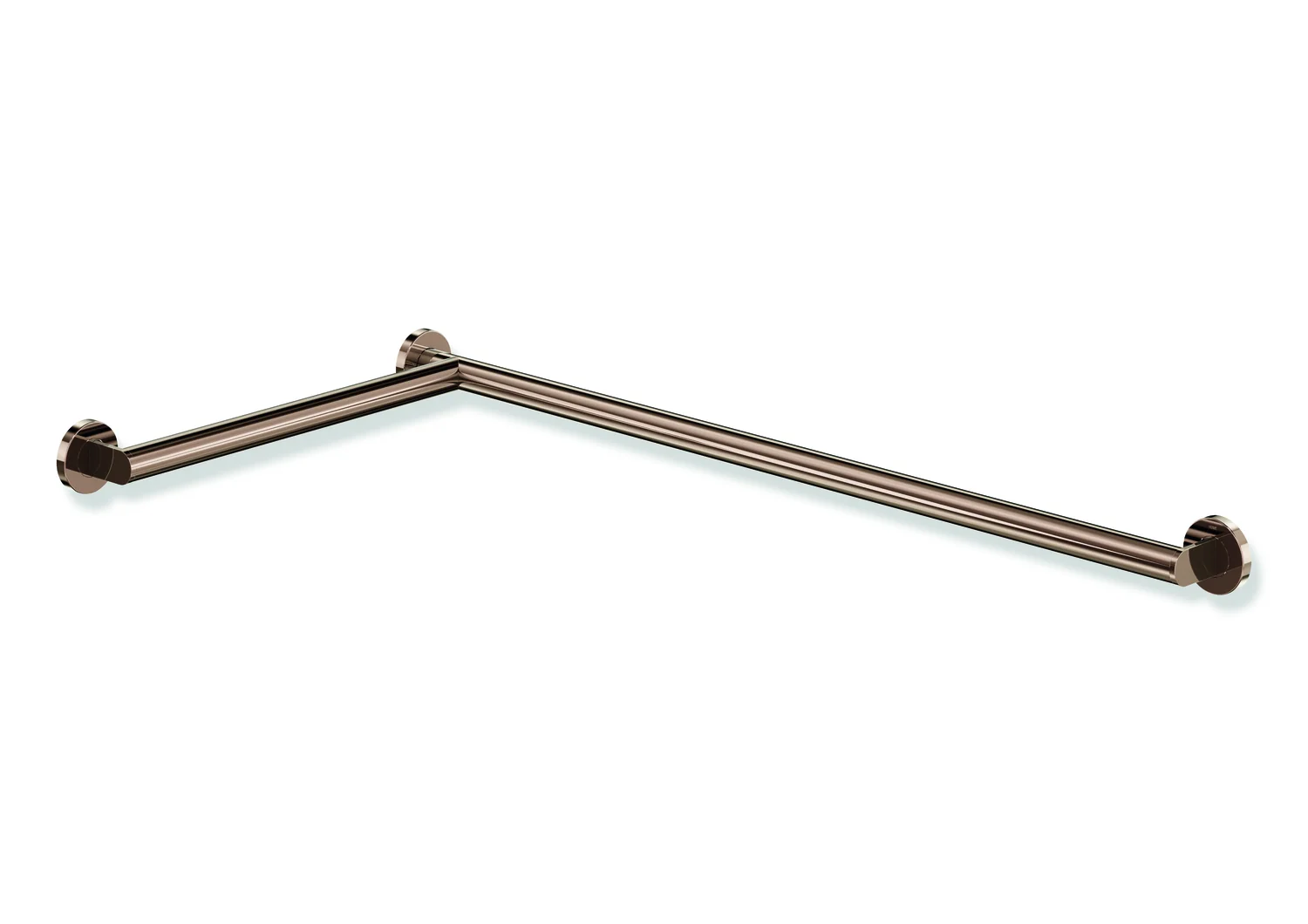 HEWI Dusch- und Wannenhandlauf System 900, PVD Kupfer glänzend, 32 mm Durchmesser, 947 x 495 mm Länge, 70 mm tief, links