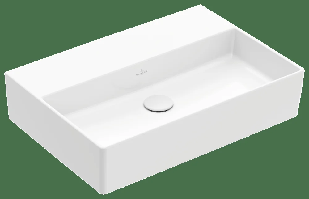Villeroy & Boch Memento 2.0 Waschbecken 600x420mm, TitanCeram, Rechteck, ohne Überlauf, Weiß Alpin