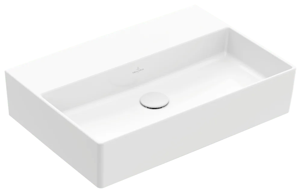 Villeroy & Boch Memento 2.0 Waschbecken 600x420mm, TitanCeram, Rechteck, ohne Überlauf, Weiß Alpin