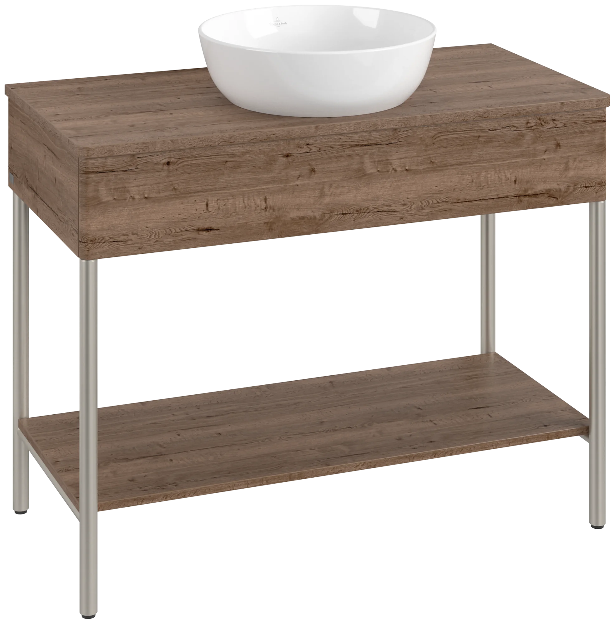 Villeroy & Boch Waschbeckenunterschrank Artis K64010, Eckig Tobacco Oak, 1000x782x500mm, mit Metallgestell, Push-to-open Funktion, 1 Auszug Villeroy & Boch Waschbeckenunterschrank Artis K64010, Eckig Tobacco Oak, 1000x782x500mm, mit Metallgestell, Push-to-open Funktion, 1 Auszug