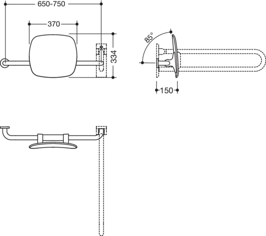 Rückenstütze Fb 98, WA 150mm, links zur Befest.an Wand-/SK-Griff reinweiß Rückenstütze Fb 98, WA 150mm, links zur Befest.an Wand-/SK-Griff reinweiß