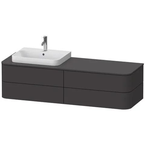 Duravit Waschtischunterschrank wandhängend „Happy D.2 Plus“ 160 × 40,8 × 55 cm, links