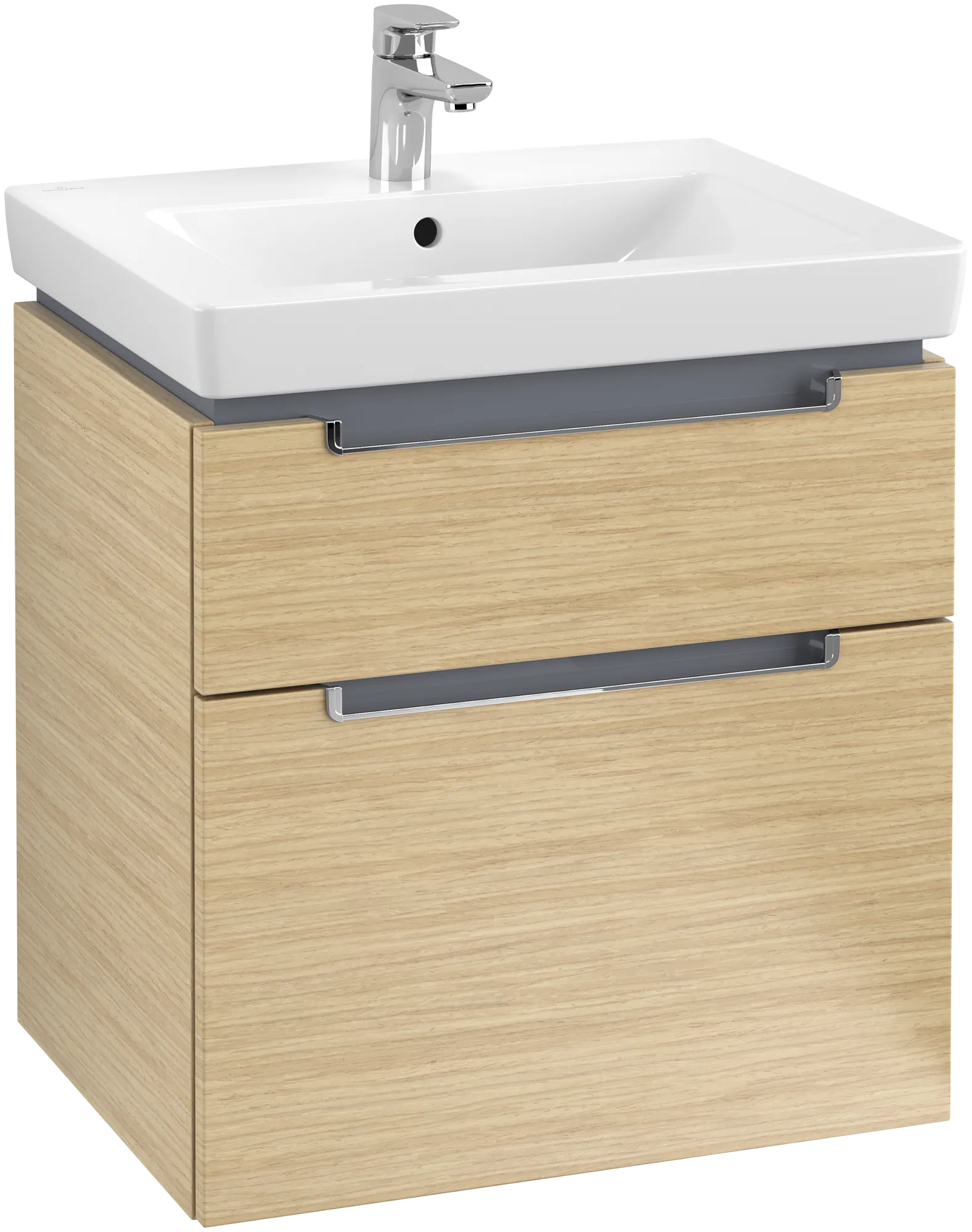 Villeroy & Boch Waschtischunterschrank „Subway 2.0“ 587 × 590 × 454 mm Nordic Oak, für Becken mittig, ohne Beleuchtung