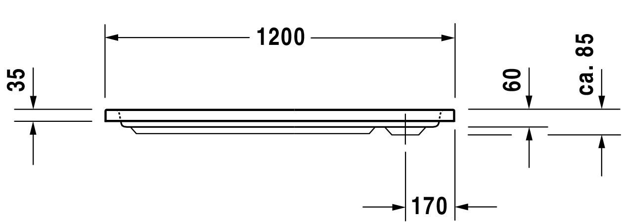 Duravit rechteck Duschwanne „D-Code“ 120 × 70 cm 