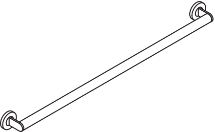 HaltegriffEdelstahl, pulverbeschichtet, Achsmaß 914 mm, Tiefe 70 mm, Stangendurchmesser 32 mm, in Farbe DC (Schwarz tiefmatt)