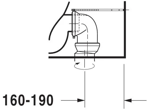 Stand-WC Kombi Starck 1 640 mm Tiefspüler, fürSPK, Abg.Vario, weiß