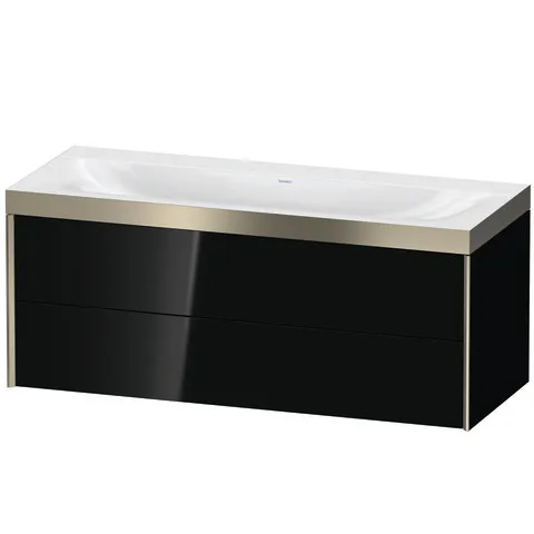 Duravit Waschtischunterschrank wandhängend „XViu“ 120 × 50,3 × 48 cm in Schwarz Hochglanz