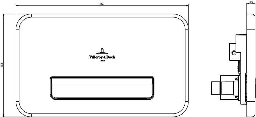 Villeroy & Boch WC-Betätigungsplatte Supreo ViConnect V99442 153x117x260mm Glass Glossy White Villeroy & Boch WC-Betätigungsplatte Supreo ViConnect V99442 153x117x260mm Glass Glossy White