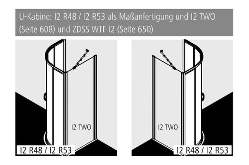 Kermi Duschdesign Viertelkreis-Duschkabine mit Gleittüren für ungleichschenklige Wannen „IBIZA 2000“ Profile Weiß (RAL 9016), Anschlag links und rechts BV: 875 - 975 mm WE: 885 - 910/985 - 1010 mm H: 2000 mm