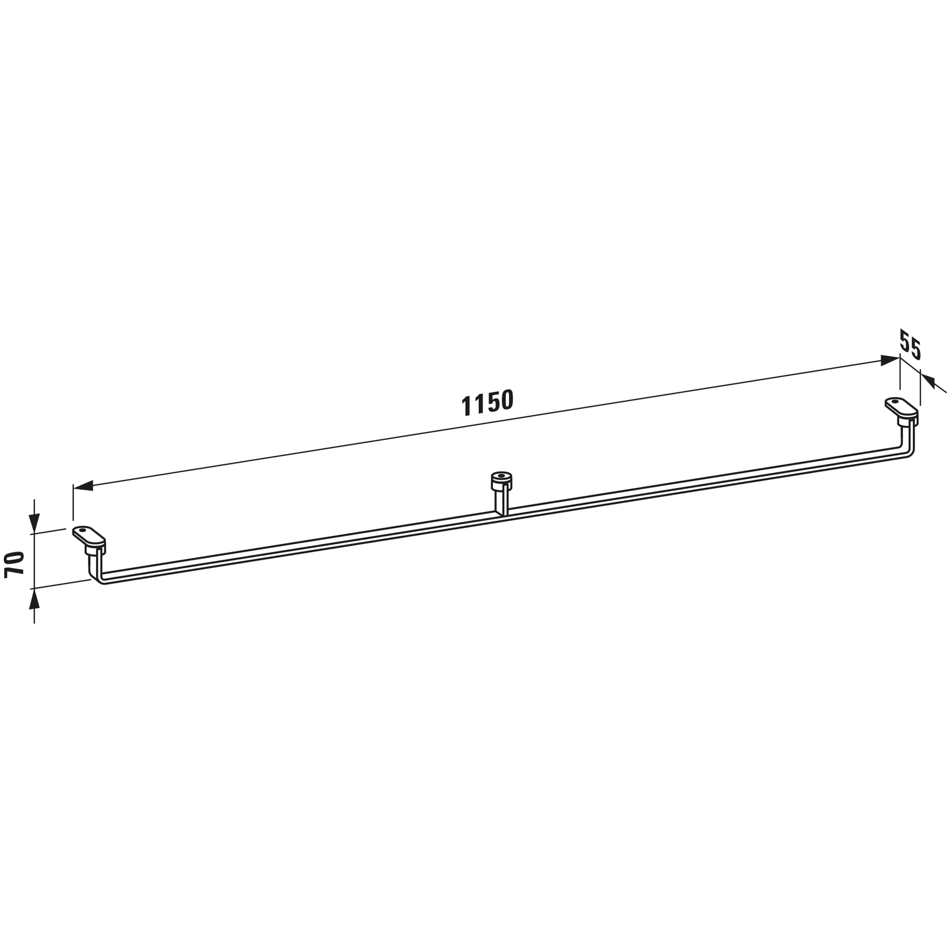 Laufen Handtuchhalter „LANI“ 1150 mm in Aluminium, schwarz matt Laufen Handtuchhalter „LANI“ 1150 mm in Aluminium, schwarz matt