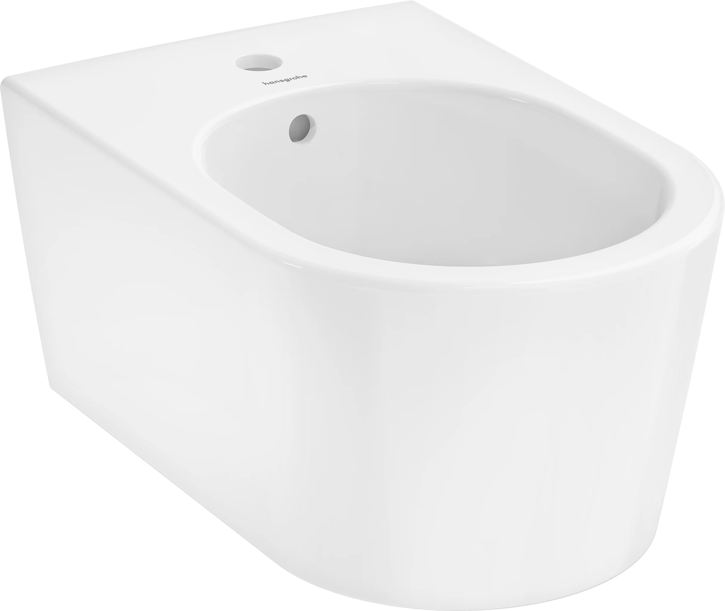 Hansgrohe EluPura S Wandbidet 540 mm, weiß, Keramik, mit Hahnloch und Überlauf