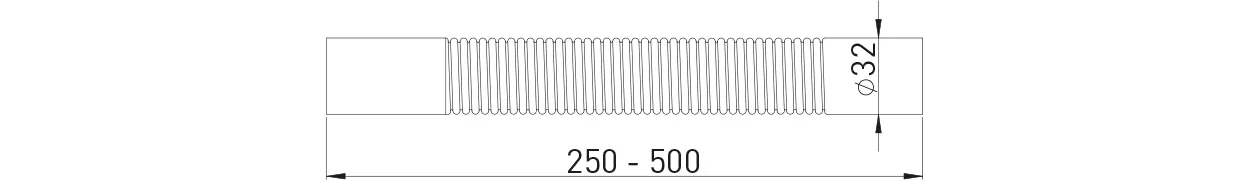 Wandrohr flexibel MS VC 32 X 250 MM