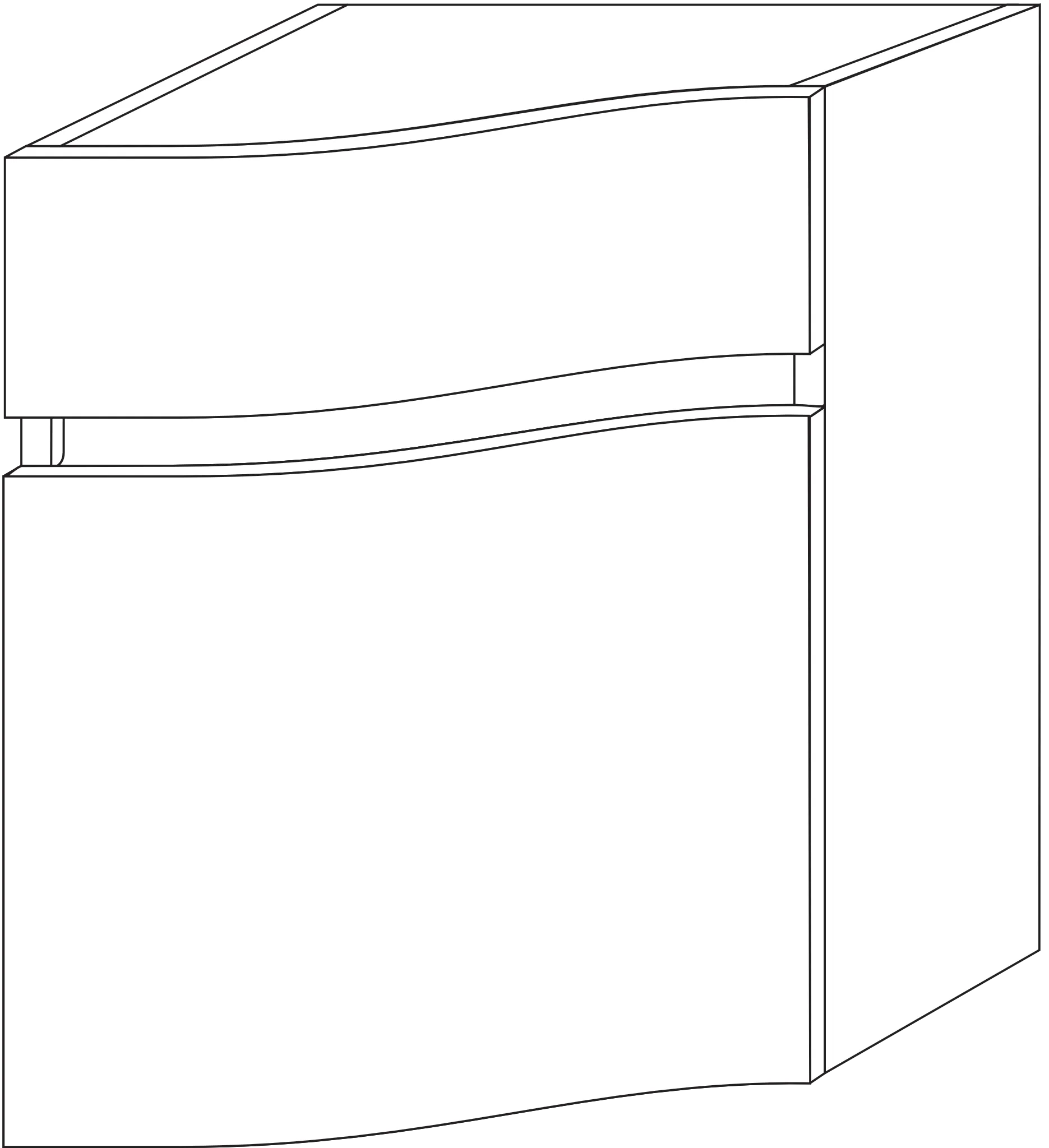 Anbauschrank rechts CurveBay (CW311) 570x400x449 Eiche-Nebraska