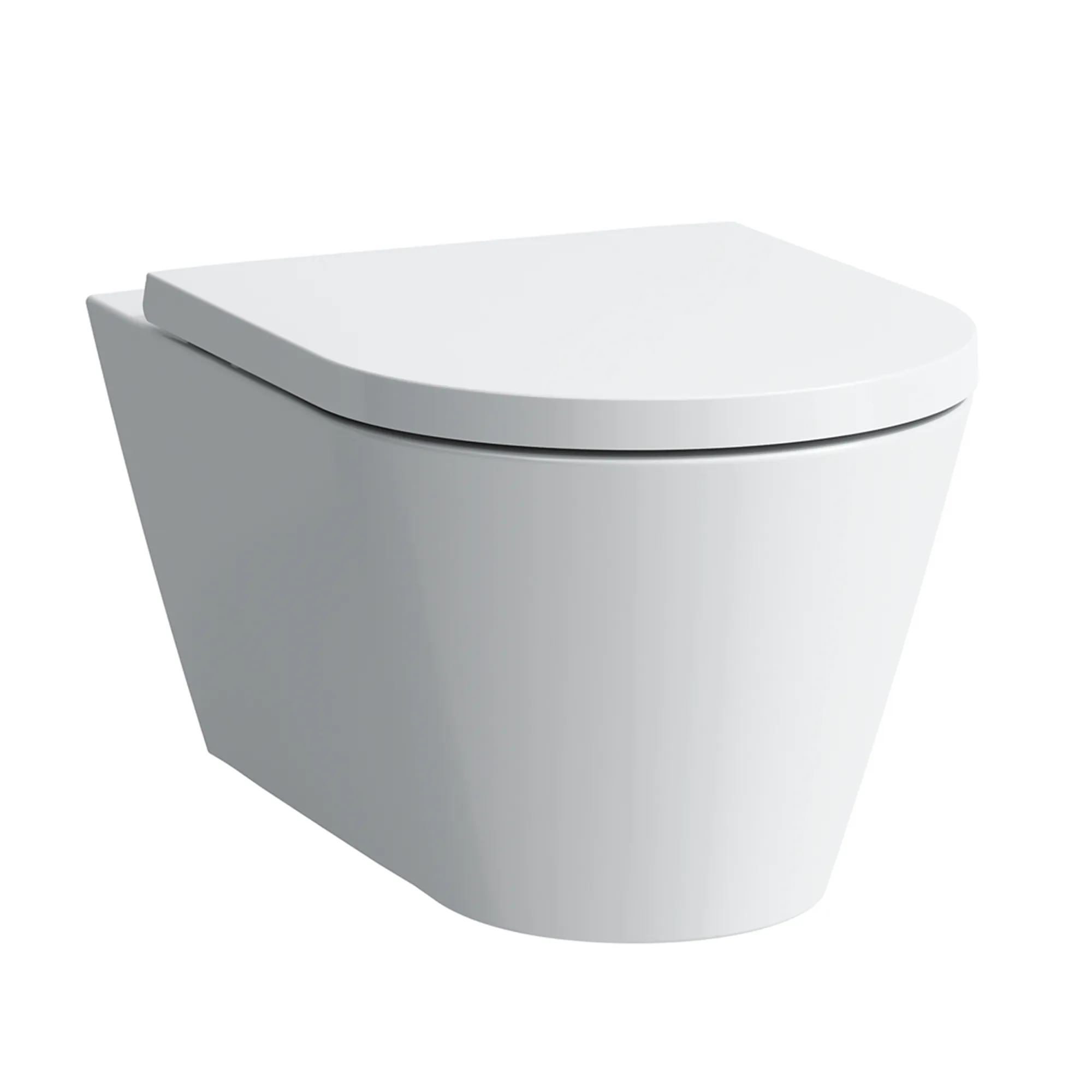 Tiefspül-WC wandhängend+Sitz Kartell Pack 545x370 spülrandlos verdeckte Befestigung, weiß, bestehend aus H8203370000001 Wand-WC und H8913330000001 WC-Sitz mit Absenkautomatik